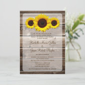 Rustic Wooden Sunflower Wedding 1.0 Kaart (Staand voorkant)