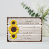 Rustic Wooden Sunflower Wedding RSVP1.0 RSVP Kaartje (Staand voorkant)