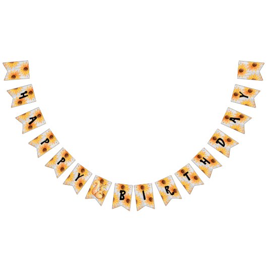 Rustic Wooden Textured Herfst Birthday Bunting Vlaggetjes (Alle)