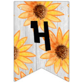 Rustic Wooden Textured Herfst Birthday Bunting Vlaggetjes (Tweede vlag)