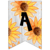 Rustic Wooden Textured Herfst Birthday Bunting Vlaggetjes (Derde vlag)