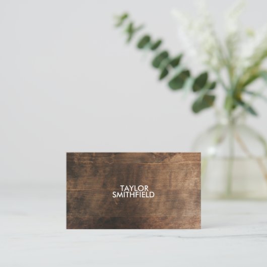 RUSTIC WOODEN VISITEKAARTJE (Staand voorkant)