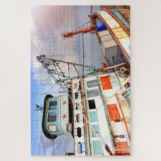 Rustic Wooden Vist Zee Legpuzzel (Verticaal)