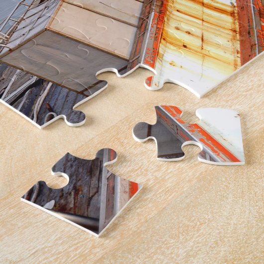Rustic Wooden Vist Zee Legpuzzel (Zijkant)