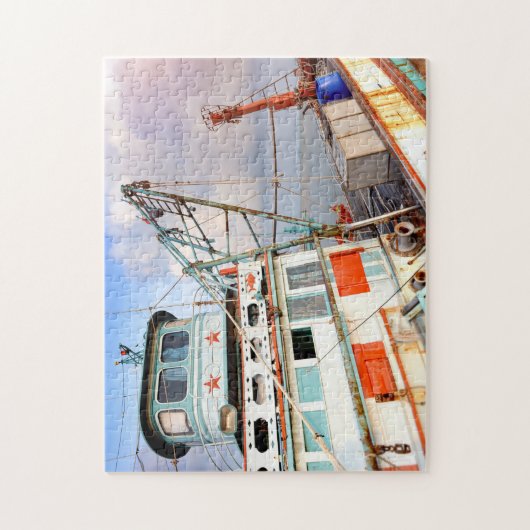 Rustic Wooden Vist Zee Legpuzzel (Verticaal)