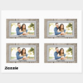 Rustic Wooden vormde uw Afbeelding Rechthoekige Sticker (Vel)