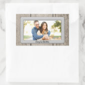 Rustic Wooden vormde uw Afbeelding Rechthoekige Sticker (Tas)