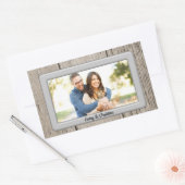 Rustic Wooden vormde uw Afbeelding Rechthoekige Sticker (Envelop)