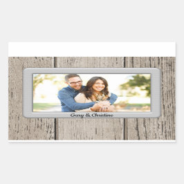 Rustic Wooden vormde uw Afbeelding Rechthoekige Sticker