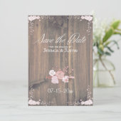 Rustic Wooden Wedding Flat Save the Date Card (Staand voorkant)
