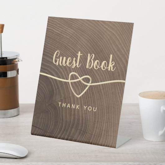 Rustic Wooden Wedding Pedestal Sign Reclamebord Met Voetstuk (Insitu)