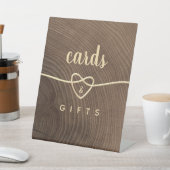 Rustic Wooden Wedding Tabletop Sign Reclamebord Met Voetstuk (Insitu)