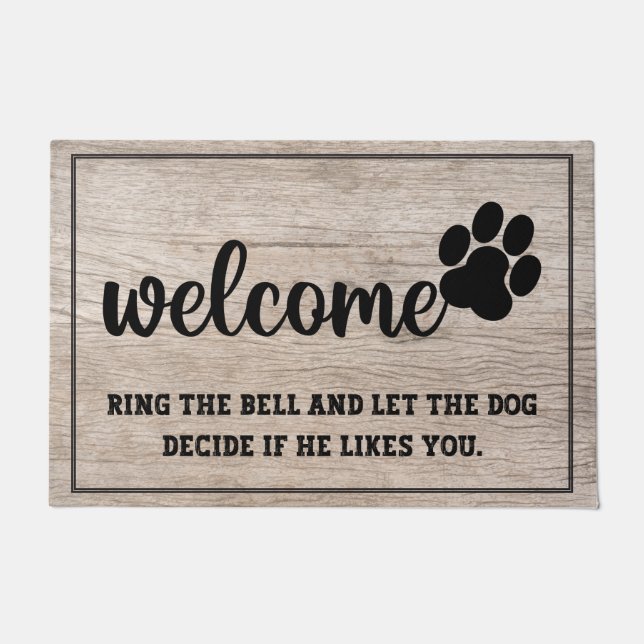 Rustic wooden Welcome Pw grappige citaten  Deurmat (Voorkant)