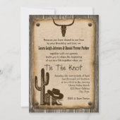 Rustic Wooden Western Style Wedding Uitnodiging 2 (Voorkant)