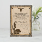Rustic Wooden Western Style Wedding Uitnodiging 2 (Staand voorkant)