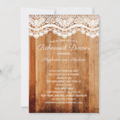 Rustic Wooden White Lace Country Rehearsal Dinner Kaart (Voorkant)