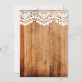 Rustic Wooden White Lace Country Rehearsal Dinner Kaart (Achterkant)