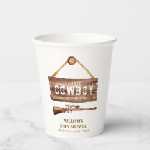 Rustic Wooden Wild West Cowboy Pistool Baby shower