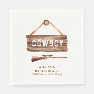 Rustic Wooden Wild West Cowboy Pistool Baby shower Servet