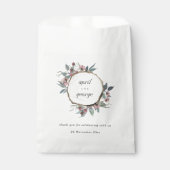 Rustic Wooden Wilde Roze Eucalyptus Floral Wedding Bedankzakje (Voorkant)