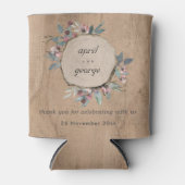 Rustic Wooden Wilde Roze Eucalyptus Floral Wedding Blikjeskoeler (Voorkant)