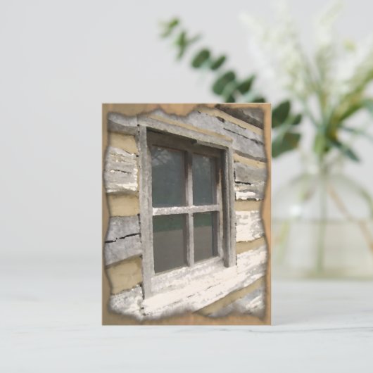 Rustic Wooden Window Briefkaart (Staand voorkant)