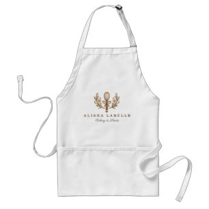 Rustic Woodgrain Bakery Whisk Logo Standaard Schort