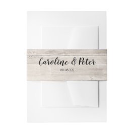 Rustic Woodgrain Barn Wood Invitation Belly Band Uitnodigingen Wikkel