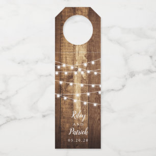 Rustic Woodgrain Farmhouse Custom Wedding Flessenhanger