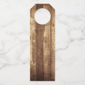 Rustic Woodgrain Farmhouse Custom Wedding Flessenhanger (Achterkant)