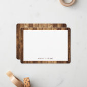 Rustic Woodgrain Farmhouse Personalized Stationery Notitiekaartje (Voorkant / Achterkant in situ)