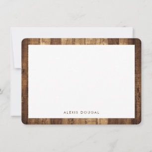 Rustic Woodgrain Farmhouse Personalized Stationery Notitiekaartje