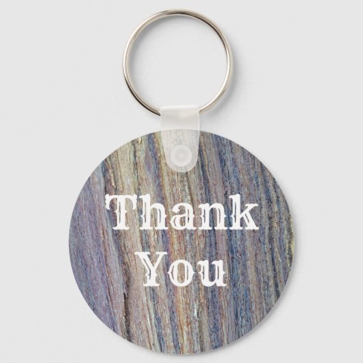 Rustic Woodgrain Foto Vertical Stripe Hartelijk da Sleutelhanger (Voorkant)