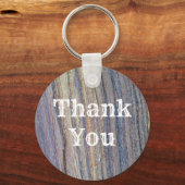 Rustic Woodgrain Foto Vertical Stripe Hartelijk da Sleutelhanger (Voorkant)