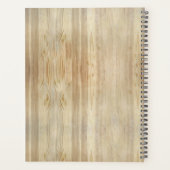 Rustic Woodgrain Monogrammed Planner (Achterkant)