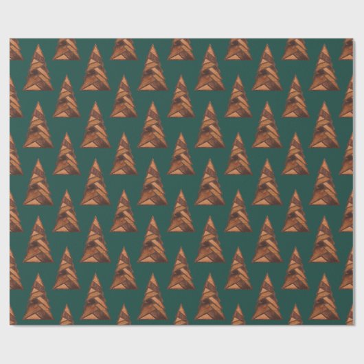Rustic Woodgrain Outdoor Pine Tree Pattern Cadeaupapier (Vlak)
