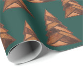 Rustic Woodgrain Outdoor Pine Tree Pattern Cadeaupapier (Rol Hoek)