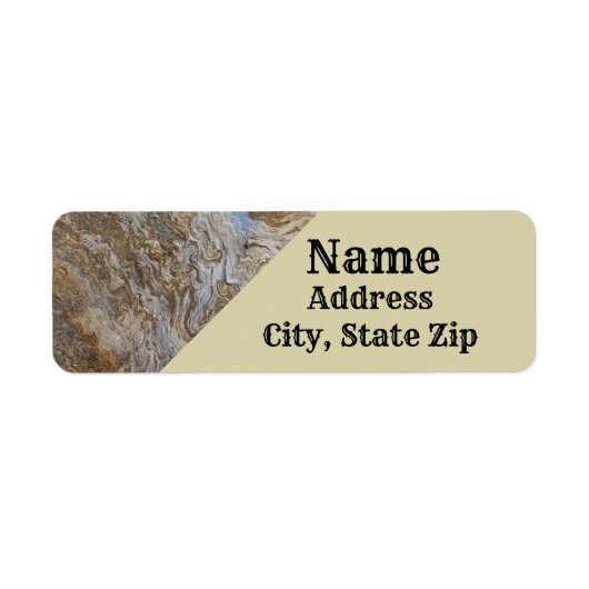 Rustic Woodgrain Pattern Foto Brown Driftwood Etiket (Voorkant)