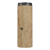 Rustic Woodgrain Pattern Foto Brown Natuur Thermosbeker (Achterkant)