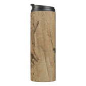 Rustic Woodgrain Pattern Foto Brown Natuur Thermosbeker (Geroteerd rechts)