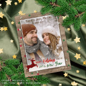 Rustic Woodgrain Pattern Seasonal Greeting Briefkaart