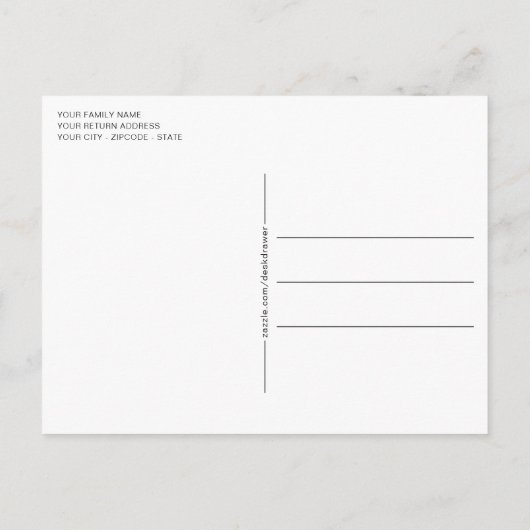 Rustic Woodgrain Pattern Seasonal Greeting Briefkaart (Achterkant)