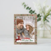 Rustic Woodgrain Pattern Seasonal Greeting Briefkaart (Staand voorkant)