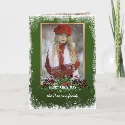 Rustic Woodgrain Pattern Seasonal Greeting Feestdagen Kaart (Voorkant)