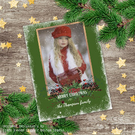 Rustic Woodgrain Pattern Seasonal Greeting Feestdagen Kaart