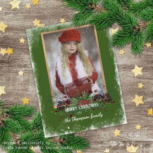 Rustic Woodgrain Pattern Seasonal Greeting Feestdagen Kaart