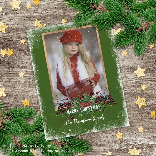 Rustic Woodgrain Pattern Seasonal Greeting Feestdagen Kaart