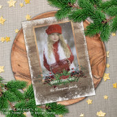 Rustic Woodgrain Pattern Seasonal Greeting Feestdagen Kaart