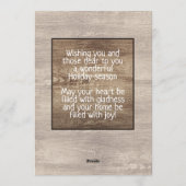 Rustic Woodgrain Pattern Seasonal Greeting Feestdagenkaart (Achterkant)