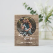 Rustic Woodgrain Pattern Seizoensgebonden feestdag Briefkaart (Staand voorkant)